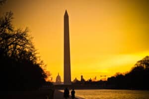 Washington monument during sunrise