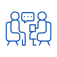Illustration of two people talking